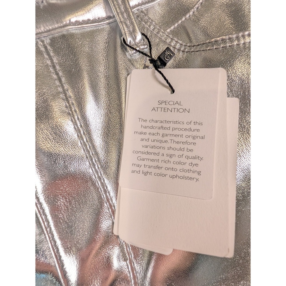Gibson Latimer Women Silver Metallic Perfect Fit Wide Leg READ Pants Size 8 - Picture 9 of 14